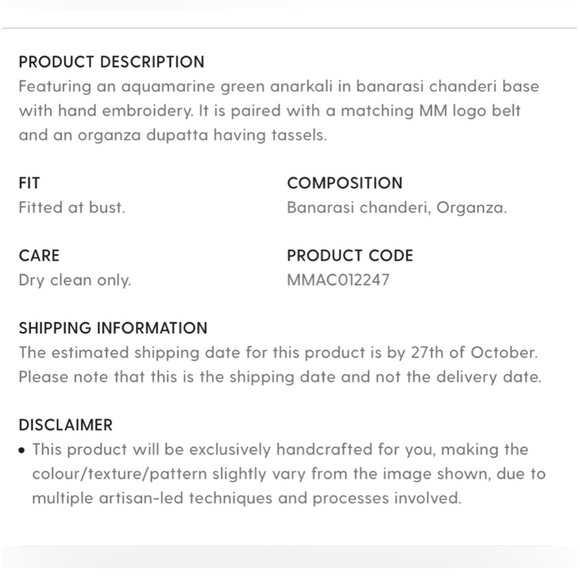 EXQUISITE MAHIMA MAHAJAN DESIGNER ANARKALI. - Picture 8 of 9